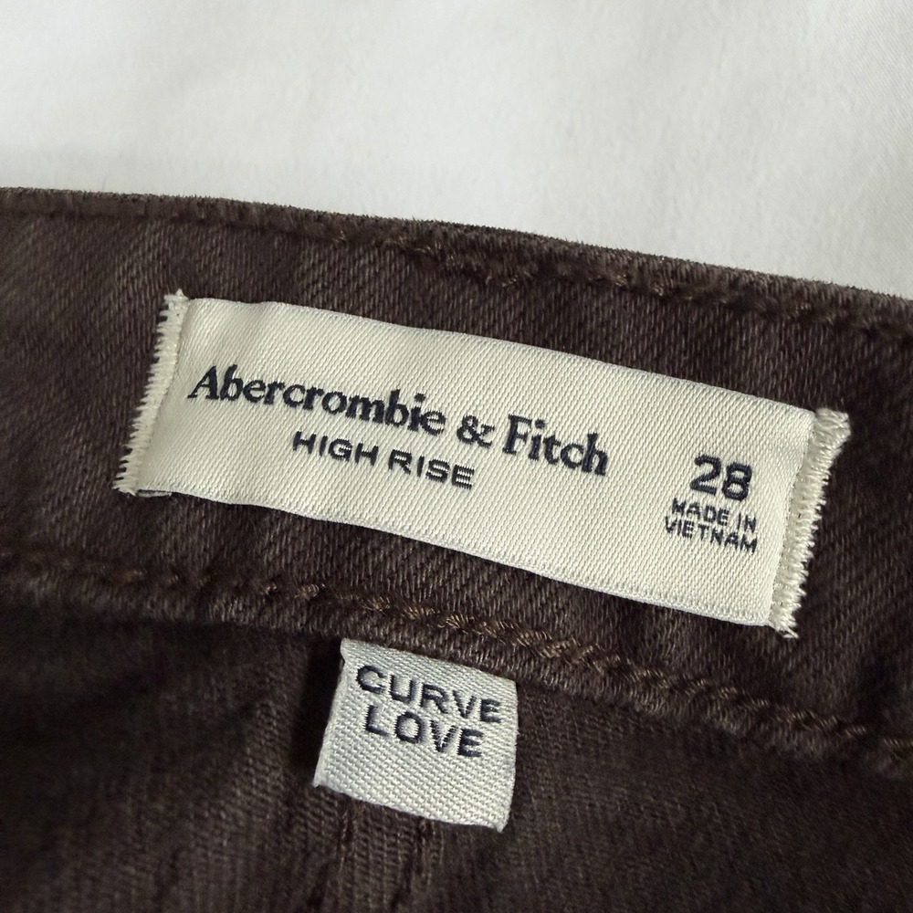 Abercrombie & Fitch High Rise Denim Micro Shorts Size 28 Brown Curve Love Denim - Picture 5 of 8